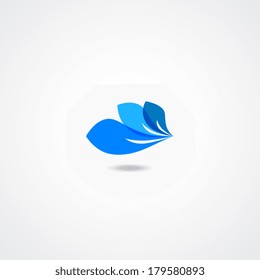 blue leaves icon with gray background