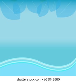 blue leaves blue wave and blue background