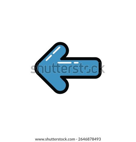 Blue Left Arrow Icon – Bold Navigation Symbol Vector