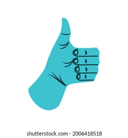 blue left hand thumb up isolated icon