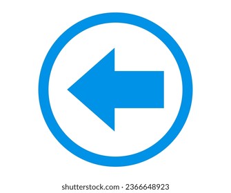 A blue left-pointing pointer with a triangular arrow.