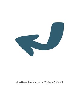 Blue Leftward Curved Arrow Icon