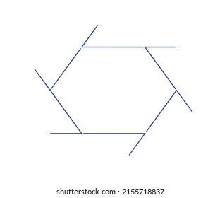 blue legged hexagon icon vector graphic design template