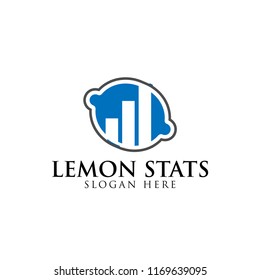 Blue lemon and business consulting logo design template