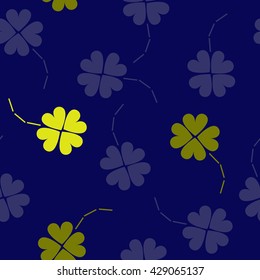 Blue and lemon colors Seamless floral pattern. Flowers texture.