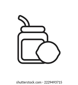 Blue Lemon Outline Icon Vector Illustration