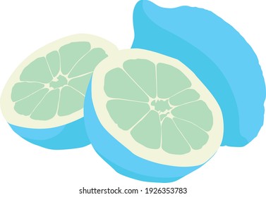blue lemon vector illustration isolated