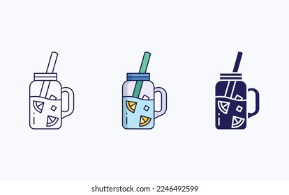 Blue lemonade juice icon vector illustration