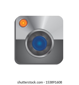 blue lens camera user interface icon application