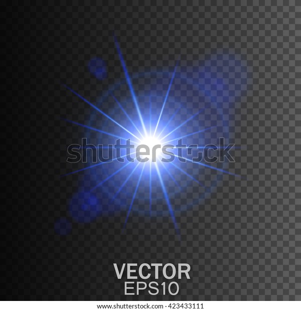 Blue Lens Flare Vector Glowing Light Stock Vector Royalty Free Shutterstock