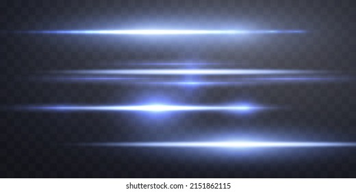 Blue lens flares set.
Isolated on transparent background. Sun flash with rays or gold spotlight. Blue glow flare light effect. Vector illustration.