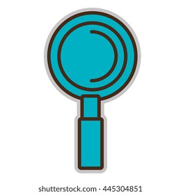 blue lens front view over isolated background, vector illustration 