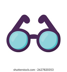 Blue lens sunglasses with purple frame Summer eyewear for sun protection Stylish beach accessory for vacation