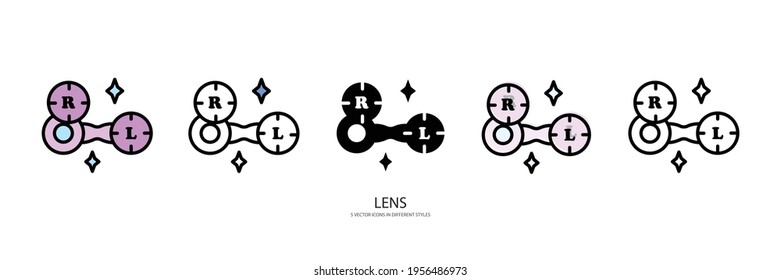 blue LENS vector type icon