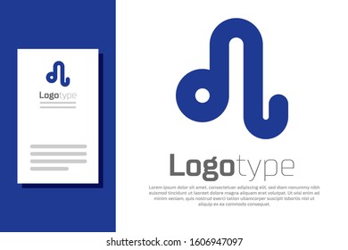 Blue Leo zodiac sign icon isolated on white background. Astrological horoscope collection. Logo design template element. Vector Illustration