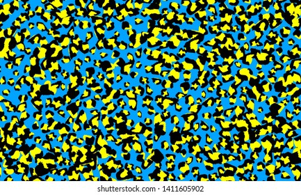 Blue leopard print design. Animal skin pattern. Vector illustration.