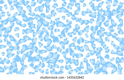 Blue leopard print design. Animal skin pattern. Vector illustration.