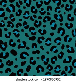blue leopard print, seamless pattern leopard color, for clothing or print