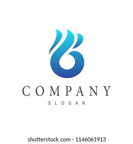 blue letter b logo template