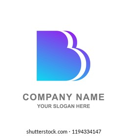 Blue Letter B Logo Vector Illustration 