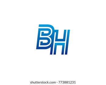 Blue letter BH logo vector