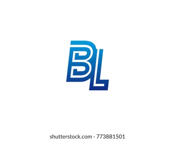 Blue letter BL logo vector
