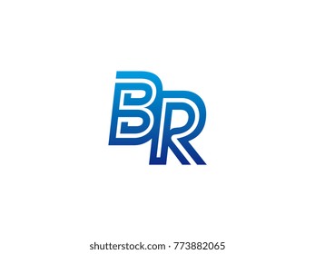 Blue letter BR logo vector