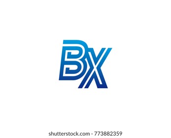 Blue letter BX logo vector
