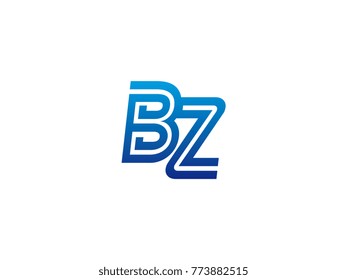 Blue letter BZ logo vector