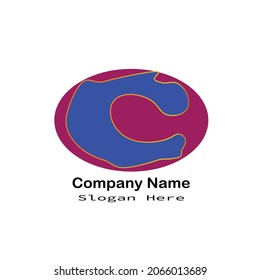 Logo de la letra azul c sobre fondo blanco. Este logotipo es adecuado para logotipos de empresas, tiendas, puestos y otros.