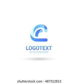 Blue letter C that can be used as initial logo