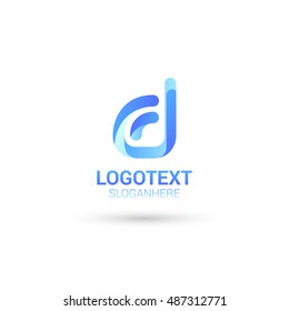 Blue letter D that can be used as initial logo