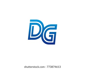 Blue letter DG logo vector