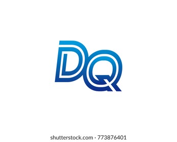 Blue letter DQ logo vector