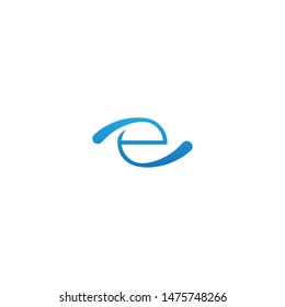 Blue letter e logo icon vector.