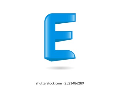 Blue Letter E logo isolated On White Background. Vector Illustration