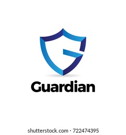 Plantilla de logotipo de Blue Letter G Shield Guardian