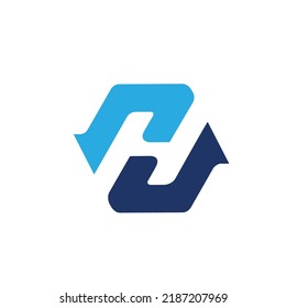 Blue Letter H technology Logo