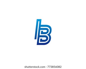 Blue letter IB logo vector