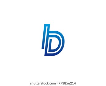Blue letter ID logo vector