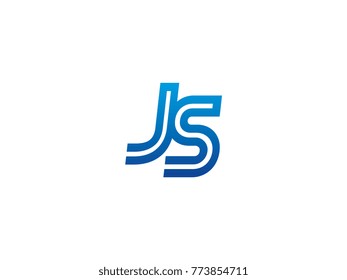 Vector del logotipo JS de letra azul