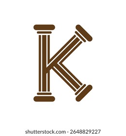 Blue Letter K with Stylized Geometric Design and Minimalist Features.
