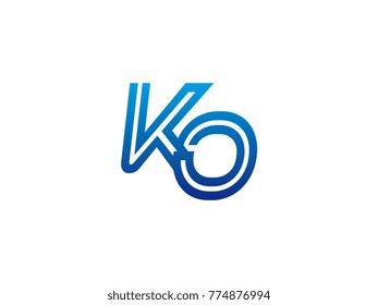 Blue letter KO logo vector
