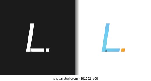 blue letter l logo template vector set
