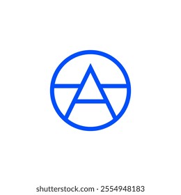 blue letter A logo icon circular symbol