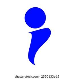 Icono azul del logotipo de la letra I con la forma única en el fondo blanco