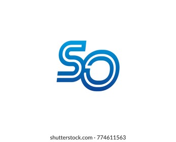 Blue letter SO logo vector