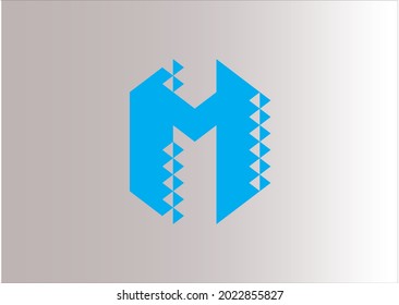 Blue letter M unique logo