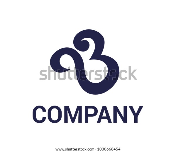 Blue Letter Mark Type B Logo Stock Vector Royalty Free