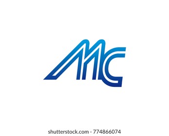 Blue letter MC logo vector